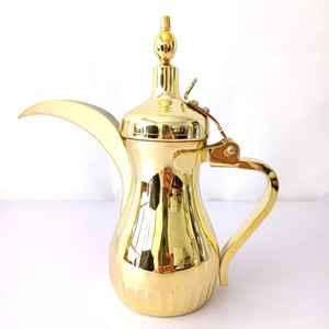 Vente en gros de cafetière Dallah vintage en acier inoxydable 26/32/40 OZ design indien turc finition argent or 200/300ml verres - Product Image 5