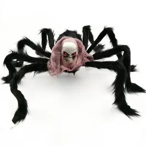 Halloween decoration spider horror props simulation skeleton spider 50cm plush spider toy plush toy