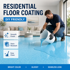 Peinture époxy liquide auto-nivelante effet marbre brillant pour sols, application au truelle, revêtement pour sous-sols et garages, vente en gros usine, OEM - Product Image 5