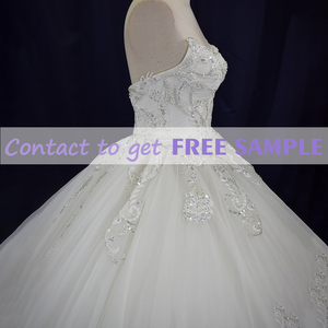 Vestidos de Novia de Tul con Apliques de Encaje Color Marfil, Estilo Tradicional, con Cuentas y Lentejuelas, TEENYEE - Product Image 6