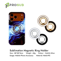 Support de téléphone magnétique pliable Prosub New Sublimation, personnalisable, portable, sécurisé, avec anneau, réglable en hauteur.