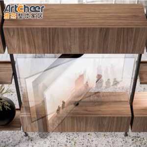 Vetrina Espositiva di Design Moderno con Telaio in Alluminio e Ripiano Regolabile Mobile per Soggiorno - Product Image 3