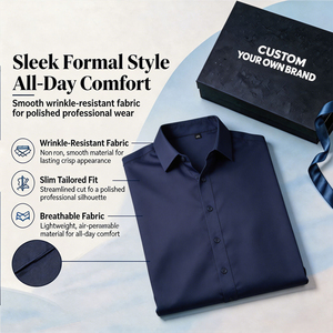 Camicie Casual da <span class=keywords><strong>Uomo</strong></span> in <span class=keywords><strong>Raso</strong></span>, Nuove, Personalizzate, Anti-Piega, Nere, a Maniche Corte, per Ufficio e Personale Aziendale, con Bottoni - Vendita all'Ingrosso - Product Image 5