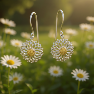 Pendientes de Plata Tibetana con Forma de Flor, Dos Tonos, Chapados en Oro de 18K, Estilo Bohemia, Joyería de Moda para Mujer, Regalo - Product Image 2