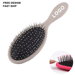 Brosse démêlante personnalisable avec logo, brosse à cheveux réglable en plastique pour démêlage à sec et humide, ensemble de brosses de voyage à poils doux - Product Image 1