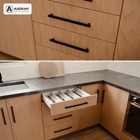 Meuble de cuisine stratifié sur mesure, aménagement moderne en L, rangement par tiroirs, livraison en kit et panneaux en mélaminé