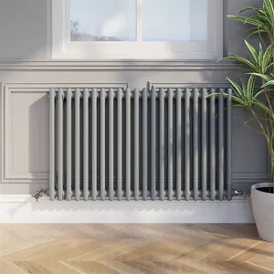 600*1010Mm Radiateur Retro Horizontal Blanc A Colonnes