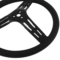 Voiture de course automobile en aluminium 3 boulons 15 pouces d'épaisseur Volant dérivant à rayons noirs