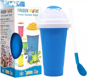 Quick Frozen Smoothies Cups Slushy Ice Cream Maker Milkshake Cooling Cup  Silicone Squeeze Slushy Cup DIY Homemade Freeze Drinks