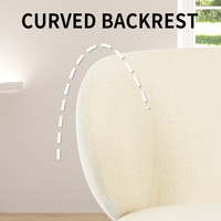 Fauteuil de salon contemporain haut de gamme en sherpa, fauteuil d'appoint, fauteuil de détente, fauteuil individuel