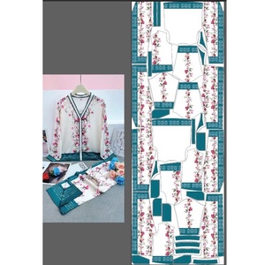 Pijamas Transpirables y Cómodos para Mujer, Estampados con Transferencia Térmica, 100% Seda Satén, Ropa de Dormir para Todo el Verano y Otoño - Product Image 4