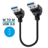 Cable de Extensión USB de Doble Codo en Ángulo Izquierdo de 90 Grados, Duradero, de Alta Velocidad para Sincronización de Datos, para PC, Laptop y Escritorio, Venta al Por Mayor