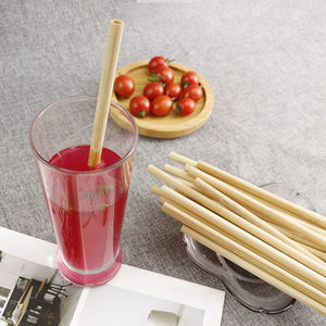 قش شرب من الخيزران صديق للبيئة وقابل للتحلل الحيوي، تصميم بسيط بألوان قوس قزح للنبيذ سعة 10 أونصات - Product Image 2