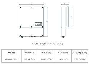 Growatt Versión EE. UU. SPH3000TL BL-US Sistema Solar Híbrido de 3kw 4kw 5kw 6kw Bifásico con Voltaje de Salida de 120v/240v - Product Image 2