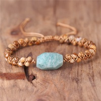 Bracelets tressés chic faits main en pierres précieuses brutes, style bohème, en macramé, bijoux de yoga, cadeau, vente en gros, dropshipping