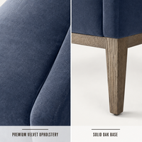 Fauteuil en velours de qualité supérieure avec coussin lombaire amovible, base en chêne massif pour salon, OEM ODM