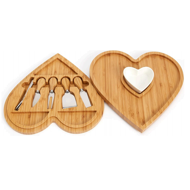 Ensemble de couteau de planche à fromage de coeur