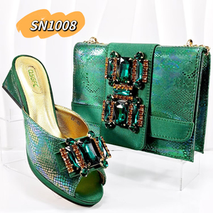 Meilleures ventes Designer Chaussures Design Chaussures et <span class=keywords><strong>sacs</strong></span> africains assortis au Nigeria Party PU Material Shoes 2019 - Product Image 1