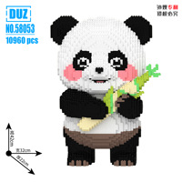 Mainan Puzzle Rakitan Panda Bambu 3D DIY Blok Bangunan Mini Ajaib Bunga Matahari Panda Grosir untuk Dekorasi Rumah