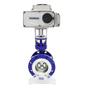 SONGO DN50 2 pulgadas doble falange WCB el sello brida válvula de mariposa eléctrica con motorizado actuador - Product Image 1