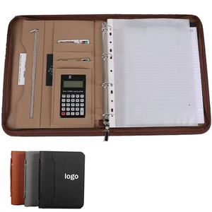 <b>A4</b> Multifunctional <b>Leather</b> Manager <b>Folder</b> Satchel Cross-Border Zipper Bag for Sales Negotiation & Office Storage Business Case - Product Image 1