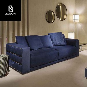 Di fascia alta design reale <span class=keywords><strong>blu</strong></span> navy divano mobili di lusso con acciaio inossidabile per soggiorno - Product Image 1