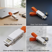 Cable de Carga USB Magnético Multifunción OTG 3 en 1, Mini Llavero, 2A, Banco de Energía para Teléfono Móvil, Escáner para Auto, Impresora IOS
