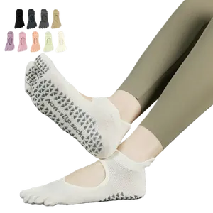 WUYANG – petites chaussettes de yoga quantité minimale de commande coton pour femmes, faites sur mesure, antidérapantes, sport d'été, pilates