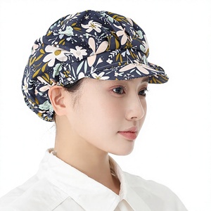 Chapeau de chef Xuanzhi pour <span class=keywords><strong>femme</strong></span>, résistant à l'huile et à la fumée, respirant, anti-poussière, pour <span class=keywords><strong>cuisine</strong></span>/usine alimentaire - Sergé de polyester gaufré - Product Image 1