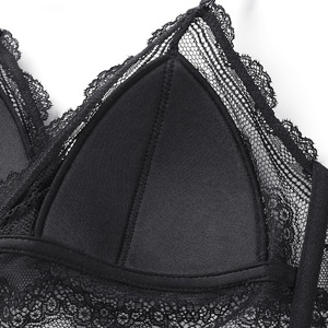 مجموعات حمالة صدر وموجز الصيف الأكثر مبيعًا على شكل حرف U ملابس داخلية خلفية من الدانتيل خالية من الصلب حمالة صدر رقيقة على الطراز الفرنسي طقم حمالة صدر على شكل مثلث - Product Image 5