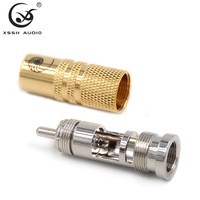 Adaptateur RCA mâle YIVO OEM en laiton plaqué argent, connecteur RCA de sortie pour lecteur multimédia audio-vidéo HiFi