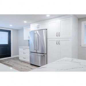 Armoires de cuisine modulaires blanches sur mesure, nouveau design de meubles de cuisine, rangement et garde-manger avec plan de travail en pierre - Product Image 6