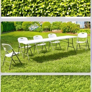 Tavolo Pieghevole in Plastica da 8 Piedi con Telaio in Metallo Resistente, Arredo da <span class=keywords><strong>Giardino</strong></span> <span class=keywords><strong>per</strong></span> Parchi, Matrimoni ed Eventi - Prezzo Conveniente - Product Image 4