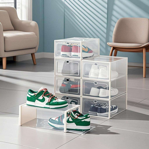 Boîtes à chaussures transparentes de type tiroir, grande capacité, gain de place, ventilées, pour ranger facilement les chaussures saisonnières - Product Image 2