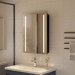 סיטונאי המפעל לספק ערפל מודרני אנטי ערפל חכם מואר שחור הוביל עם ארון אמבטיה חזית אור - Product Image 1