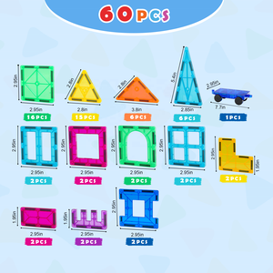 Wholesale 3D Colorful Magnetic Tiles DIY Construction Educational Toys <strong>Magnet</strong> <strong>Buildings</strong> <strong>Blocks</strong> Set for Children Made of Plastic - Product Image 4