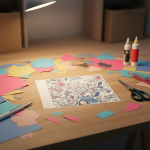 Papel para Manualidades con Diseño Floral A25pen00125, Impresión Digital - Product Image 2