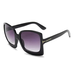 UV400 de lujo de gran tamaño para mujer, gafas de sol para mujer, PC, Marco grande, gafas de sol populares, gafas de sol cuadradas de leopardo