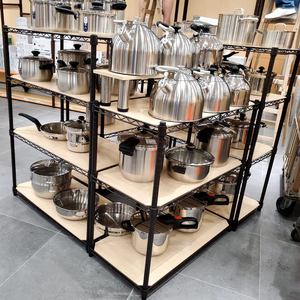 4层NSF认证商业超市货架环氧涂层展示架组合钢丝架适用于商店 - Product Image 1