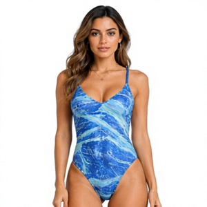 <b>Animal</b> <b>pattern</b> one shoulder girls one piece swimsuit sexy swimwear custom print beachwear summer fashion tummy control bathing - Product Image 1