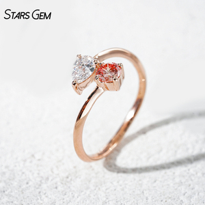 แหวน Starsgem Toi Et Moi ทองคำแท้ 10K สีโรสโกลด์ ประดับเพชรเพาะเลี้ยง - Product Image 2