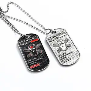 China Merchandise Wholesale Custom Dog Tag Jewelry Fashion Men's Dog Business Card Necklace Laser Engraving