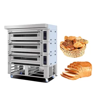 Industrial Bread Toast Baking Ovens 3 Deck 6 Tray Gas Pizza Loaf Oven for Bakery