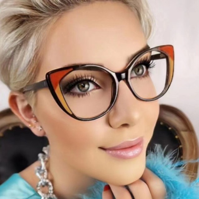 2024 Latest Wholesale Fashion TR90 Material Female Cat Eye Optical Glasses Frame for Women