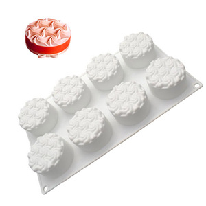 Spiral Buttercream Mousse Silicone Mold 8 Cavity Cake Chocolate Ice Cream Dessert Baking Mold - Product Image 1