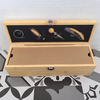 Boîte de rangement à vin en bois personnalisable avec motif gravé LOGO, ensemble d'outils, forme rectangulaire, cadeau de cave à vin de qualité supérieure