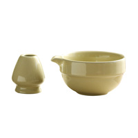 Ensemble de cérémonie du thé en céramique Dehua, style japonais moderne et minimaliste, comprenant bol à thé et fouet à matcha (Chasen) pour le matcha, pour l'exportation