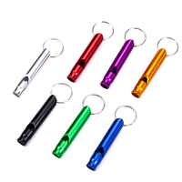 Camping en plein air randonnée EDC aluminium d'urgence survie sifflet 4mm diamètre accessoire d'entraînement avec porte-clés pour randonnée survie