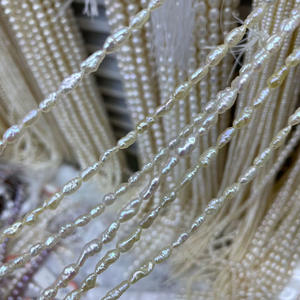 Collier de perles d'eau douce blanches Keshi de forme baroque, produit semi-fini naturel de forme irrégulière - Product Image 3