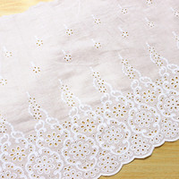 Ruban Guipure Personnalisé en Gros de 43 cm de Large, Bordure Brodé en Coton Blanc, Garniture en Dentelle Guipure